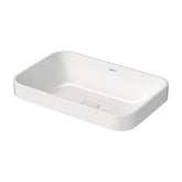 حوض فوق الرخامة بدون فتحة خلاط 60 سم هابي دي 2 بلس أبيض ديورافيت