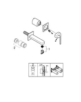كروم جروهي L خلاط حوض بفتحتين مقاس
