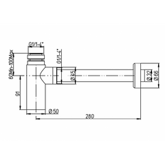 سيفون حوض كروم لامع ديورافيت