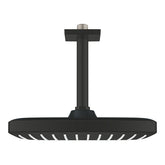 طقم الدش الرأسي السقفي مقاس 142 ملم، برشاش واحد أسود مط جروهي