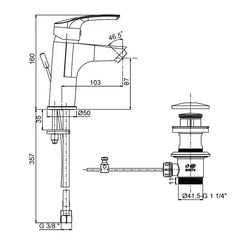 خلاط حوض شجره كروم ديورافيت