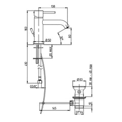 خلاط حوض حمام شجره سكالا كروم ديورافيت