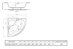 GA729-بانيو ستريم  135×135  أبيض ايديال ستاندرد