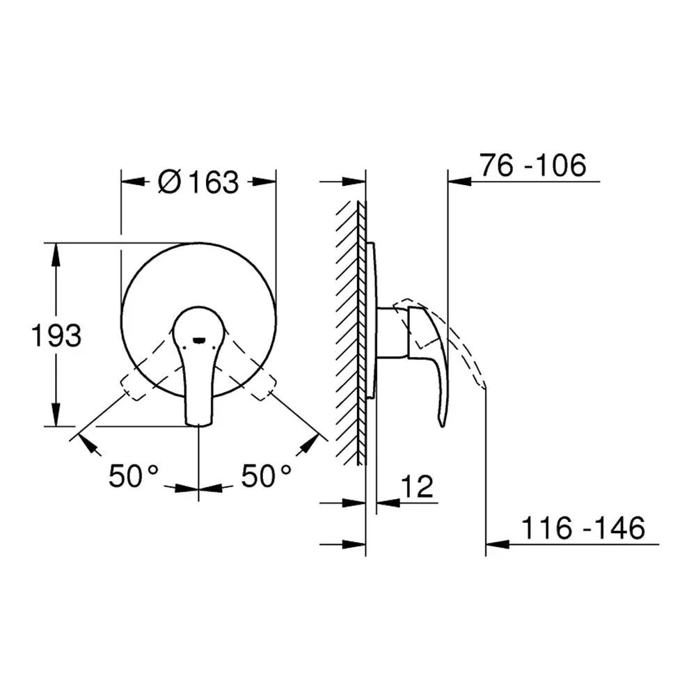 خلاط دش قائم بدون محول كروم جروهي