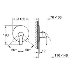 خلاط دش قائم بدون محول كروم جروهي