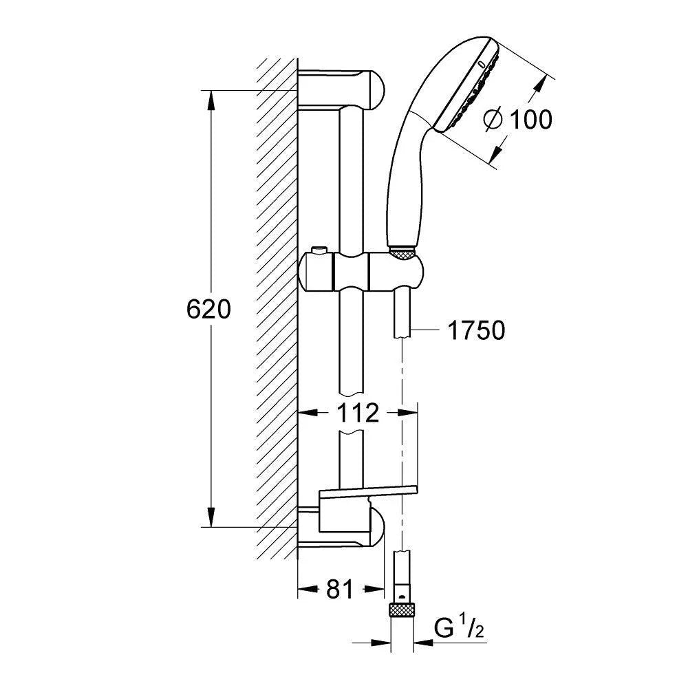 مسطرة دش تيمبستا 100 كروم جروهي