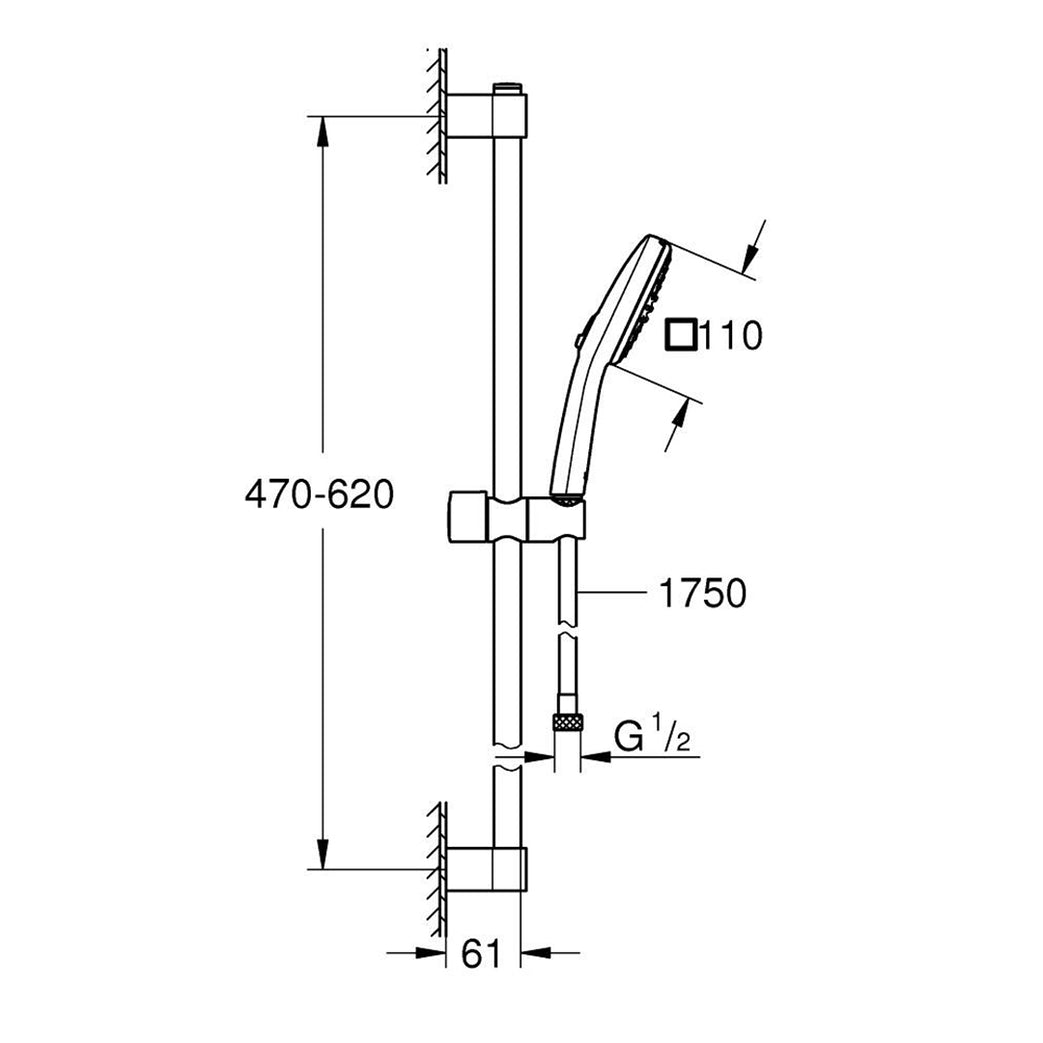 طقم عمود دش بنمطين للرش كروم جروهي