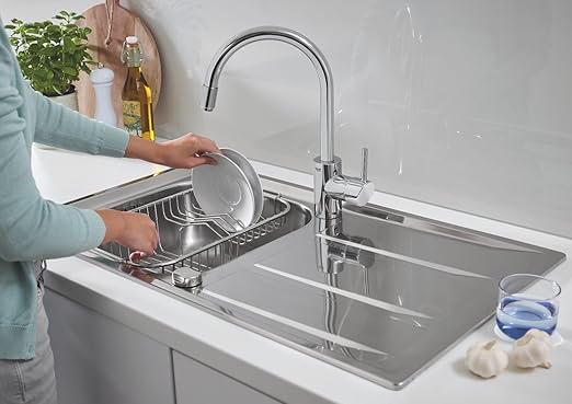 خلاط مطبخ بمقبض فردي بقياس 1/2 بوصة كروم جروهي