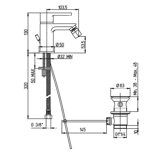 خلاط حمام اكوا بالفيداج كروم ديورافيت