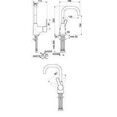 خلاط حوض أيديال ستريم بقنطرة عالية متحركة كروم أيديال ستاندرد