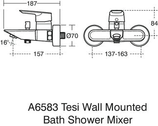 خلاط بانيو ودش تيسى بمقبض فردى كروم أيديال ستاندرد