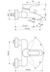 خلاط بانيو يوروستورم بالمحول كروم ايديال ستاندرد