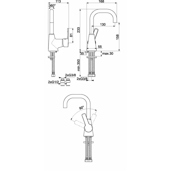 خلاط حوض كروم بمقبض فردي أيديال ستاندرد