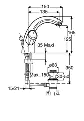 خلاط حوض بالمقابض كينورا كروم أيديال ستاندرد