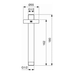 وصلة سقفية بطول 150 مم كروم ايديال ستاندرد
